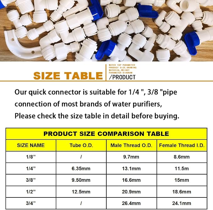YZM Tube Quick Connector fittings Water Purifiers Filters Reverse Osmosis - Image 3