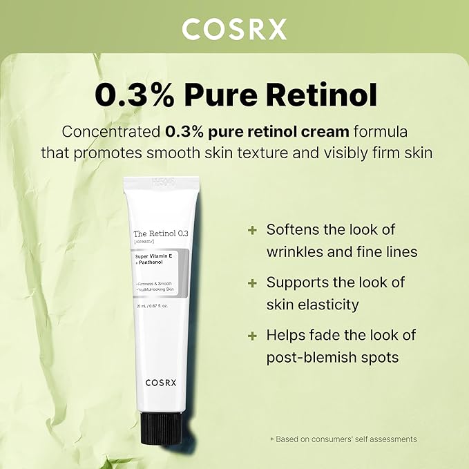 COSRX Retinol 0.3% Cream, 0.67 Oz, Anti-aging Eye & Neck Cream with Retinoid Treatment to Firm Skin, Reduce Wrinkles, Fine Lines, Signs of Aging, Gentle Daily Korean Skin Care, Stocking Stuffers