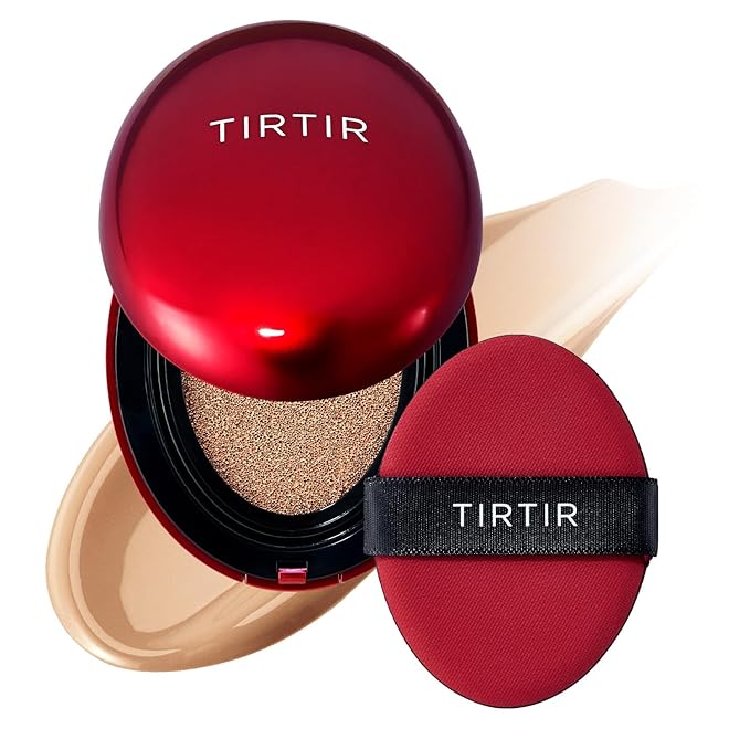 TIRTIR Mask Fit Red Cushion Foundation | Full coverage, Weightless, Skin fit, Satin Glow Finish, Korean Makeup BB Foundation, beauty, Tattoo cover up, Buildable (#33N Macchiato / 0.63 Fl Oz)