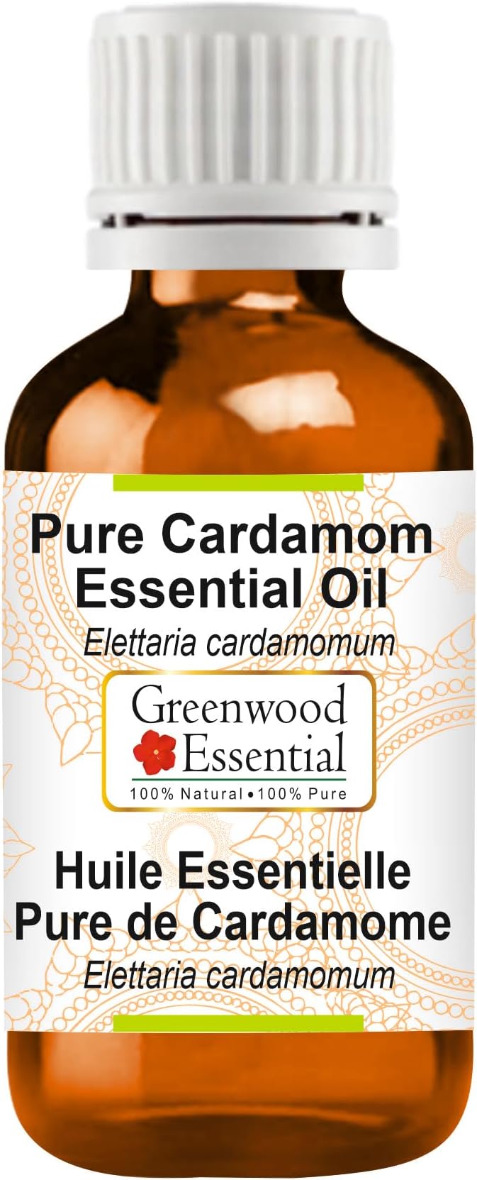 Greenwood Essential Cardamom Essential Oil (Elettaria cardamomum) Pure | Non-Sticky | Non-Greasy | Lightweight | Men & Women | All Skin Types | Steam Distilled 15ml (0.50 oz)