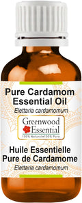 Greenwood Essential Cardamom Essential Oil (Elettaria cardamomum) Pure | Non-Sticky | Non-Greasy | Lightweight | Men & Women | All Skin Types | Steam Distilled 15ml (0.50 oz)