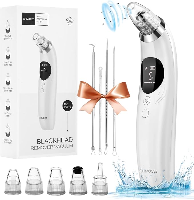 Blackhead Remover Pore Vacuum, Upgraded Black Head Remover for Face, Electric Acne Comedone Whitehead Extractor Tools-5 Suction Power, 5 Probes, USB Rechargeable Pimple Popper Tool Kit