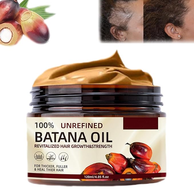 Batana Oil for Hair Growth, Botana Oil from Honduras, 100 Percent Pure Batana Paste Hair Mask Organic Raw, Miracle Hair Loss, Repairs Damaged Hair, Leaves Hair Smoother 120g