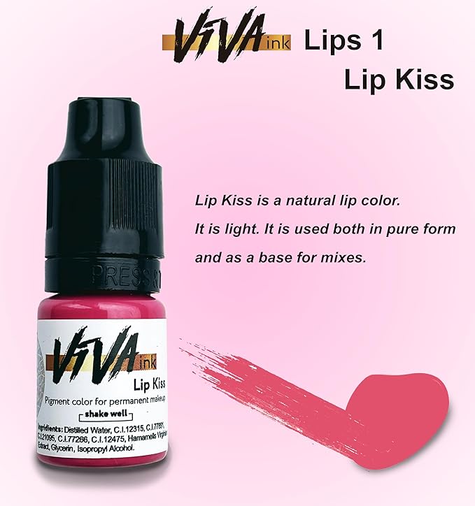 Lip Pigment – Lip Kiss – Permanent Lip Makeup – Microblading Ink for Durable and Colorful Lips – Long Lasting Color Lip Cosmetics (0.2 oz)