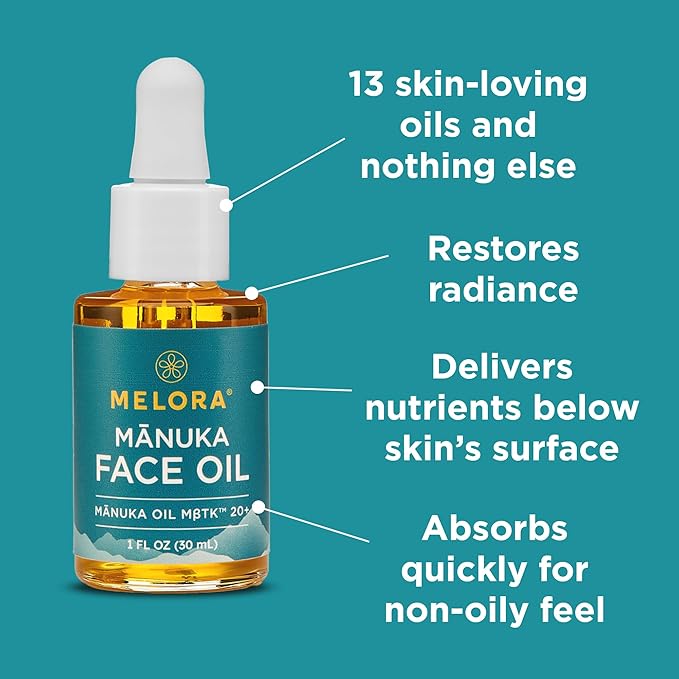 MELORA Manuka Face Oil (1 Oz) - Manuka Skin Care Facial Oil Serum for Dry or Sensitive Skin – Anti-Aging Oil for Face for Women & Men