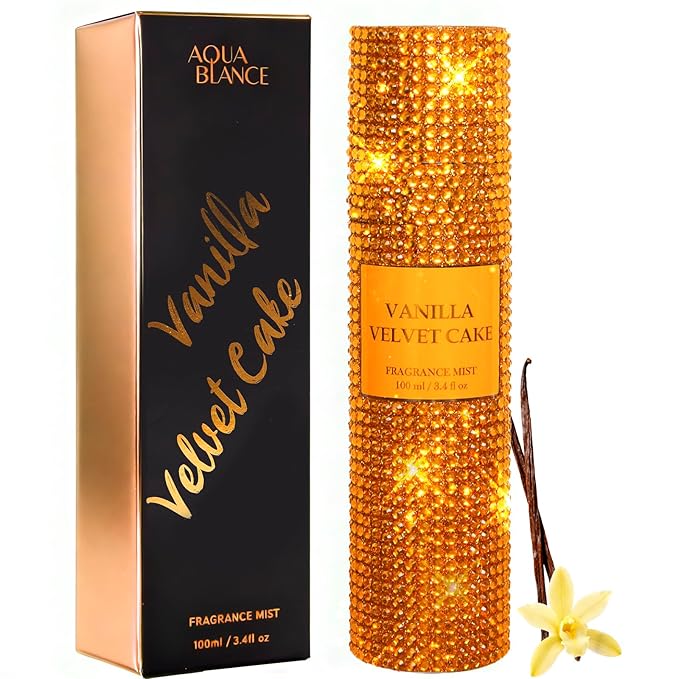 Body Spray for Women, Vanilla Velvet Cake, Diamond embellished Fragrance Mist, 3.4 fl oz