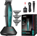 VGR 992 Professional Hair Trimmer for Men Versatile Cordless Zero Gapped Line Up Clipper for Beard Hair T Blade Barber Trimmer Metal Body 9000 RPM Rechargeable 240-Minute Run Time