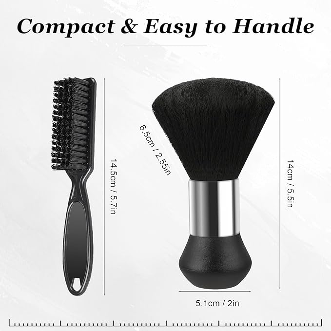 Barber Brush Neck Duster - Essentials Barber Accessories and Cleaning Supplies for Barber Shop - Neck Duster Brush for Professional Hair Stylists - Barbers Duster Tool for Salon Stations(2 pcs)