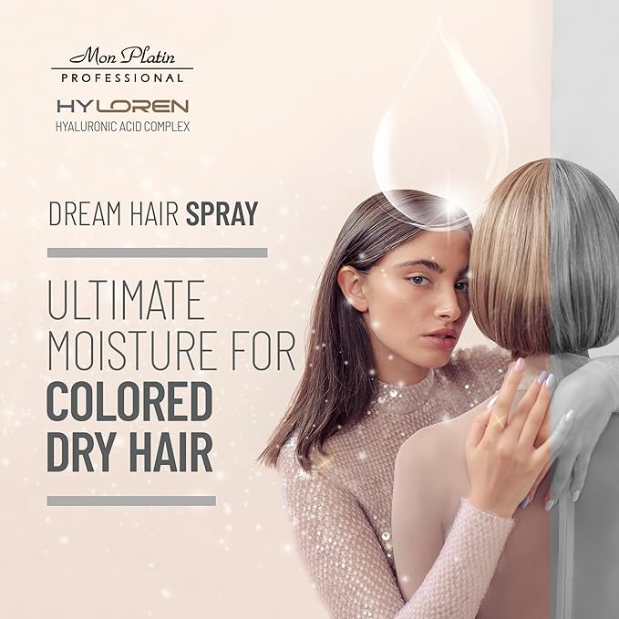 Hyloren Dream Blow Dry Hair Spray Heat Protection for Colored/Dry Hair - Color Save Formula, Humidity Resistant, Smooth, Uniform Hair, Locks in Moisture, High Gloss Shine - 250ML