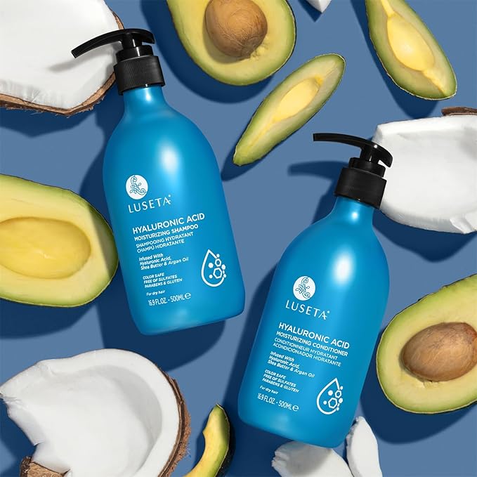 Luseta Hyaluronic Acid Moisturizing Shampoo & Conditioner Set for Dry and Damaged Hair, Sulfate Free Shampoo and Conditioner for Women Infused with Argan Oil and Shea Butter Paraben-Free2 x 16.9oz