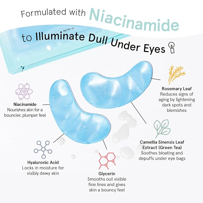 grace & stella Award Winning Under Eye Mask Reduce Dark Circles, Puffy Eyes, Undereye Bags, Wrinkles, Gel Under Eye Patches, Birthday Gifts for Women - Vegan Cruelty-Free Self Care (24 Pairs, Blue)