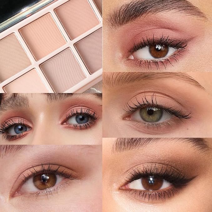 10 Color Matte Neutral Eyeshadow Palette - Nude Naked Beige Brown Shades, Blendable Long-Lasting, Vegan Cruelty-Free Natural Nude Eye Shadow Palette for Women, Professional Makeup Looks