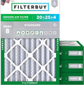 Filterbuy 20x25x4 Air Filter MERV 8 Essential Dust & Allergy Defense, by Filterbuy