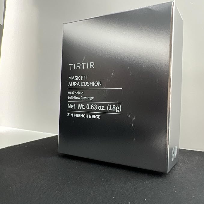 TIRTIR Mask Fit Aura Silver Cushion Foundation | Semi-glow Finish, Natural Coverage, Moisturizing, Lightweight, Korean cushion foundation (#31N French Beige, Full Size, 0.63 Fl Oz)