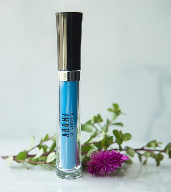 Aromi Matte Liquid Lipstick | Medium Blue Lip Color for Women, Long-lasting, Sky, Ocean Shade, Long Wear, Waterproof, Handmade (Azure Blue)
