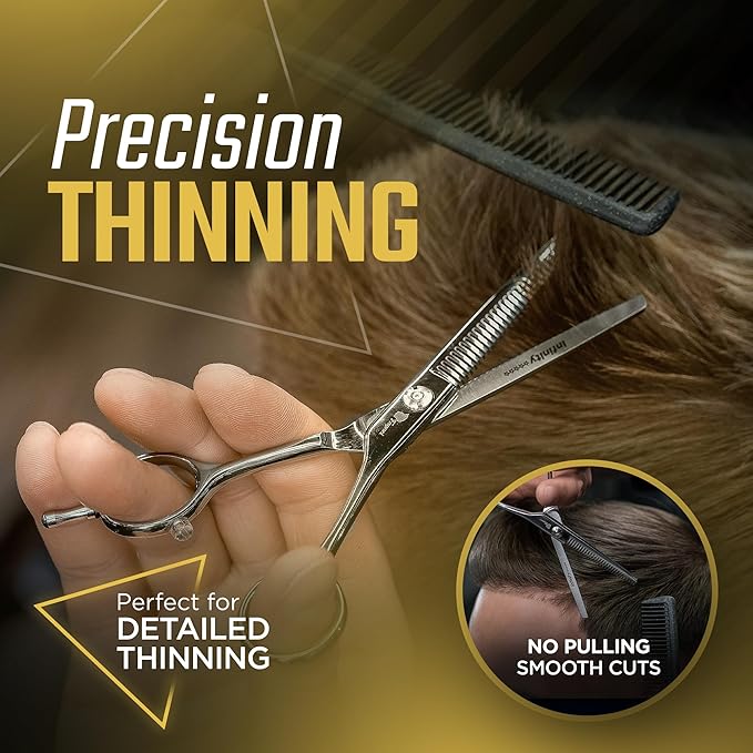 Fagaci Hair Thinning Scissors 6" with 440C Steel, Extreme Sharpness & Precise Cuts Texturizing Shears, Barber Thinning Shears, Hair Cutting for Women & Men, Slim Blades Texturizing Scissors