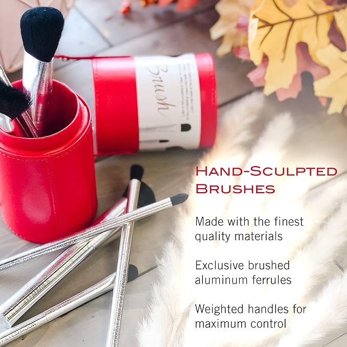 Mirabella Precision Smudge Brush, Premium Professional Makeup Brush Collection, Cruelty-Free Synthetic Bristle Brush, Hand-Sculpted Brushed Aluminum Handle, Luxury Blending Brush for Makeup