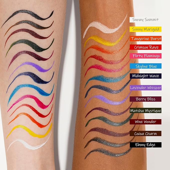 Liquid Eyeliner, Deep Blue Eyeliner Pen, Long Lasting Blue Eye Liner with Felt Tip, Precision Colored Eye Liner Pen, Water Removable, Easy to Use, Body Art Use (Midnight Wave)