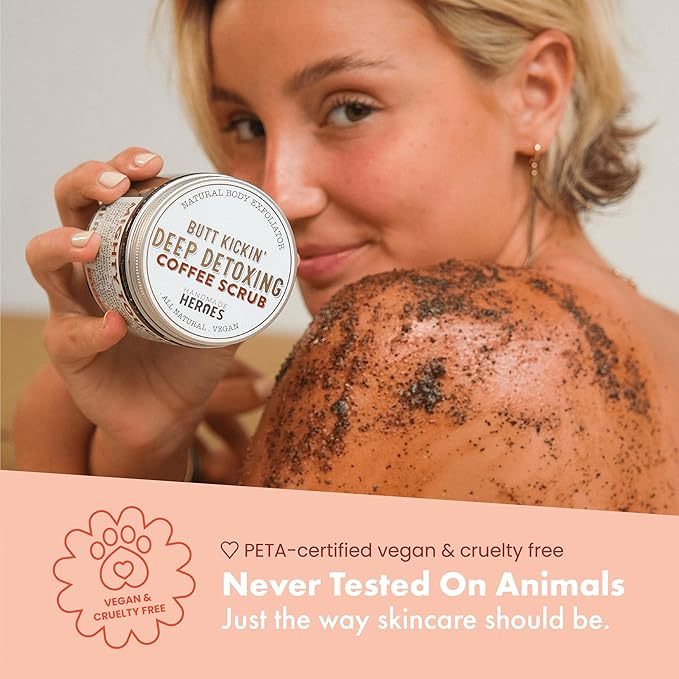 Coffee Scrub Foot & Body Exfoliator Infused with Vitamin E and Orange Peel Natural Exfoliating Sugar Body Scrub for Toning Cellulite Skin Care by Handmade Heroes Body Skincare Stocking Stuffers
