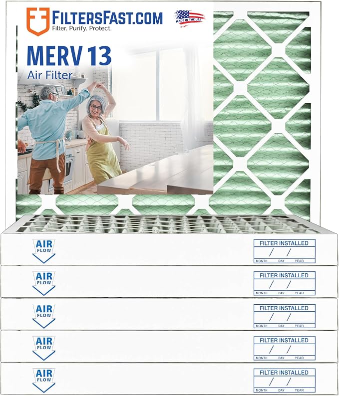 Filters Fast 20x25x2 Pleated Air Filter Merv 13, 2 Inch AC Furnace Air Filters by FiltersFast