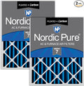 Nordic Pure 16x20x4 Pleated Air Filters MERV 7 Plus Carbon 2 Pack by NordicPure