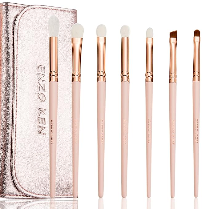 Natural Goat Hair Eye Shadow Brush Set Professional, Blending Eyeshadow Brush Set with Case, Small Nose Contour Brushes, Natural Hair Eyeshadow Brushes, Eye Brush, Eyeshadow Blending Brush.