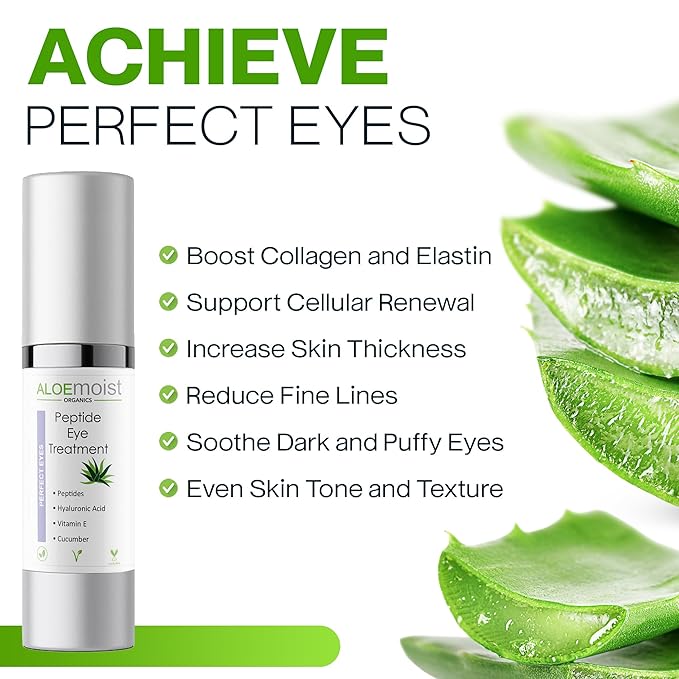 Peptide Eye Cream Anti Aging, Hydrating Under Eye Cream For Women & Men Dry, Sensitive or Mature Skin Repair, Daily Day & Night Treatment for Fine Lines, Wrinkles, Dark Circles, Bags, Puffiness 0.5 Oz