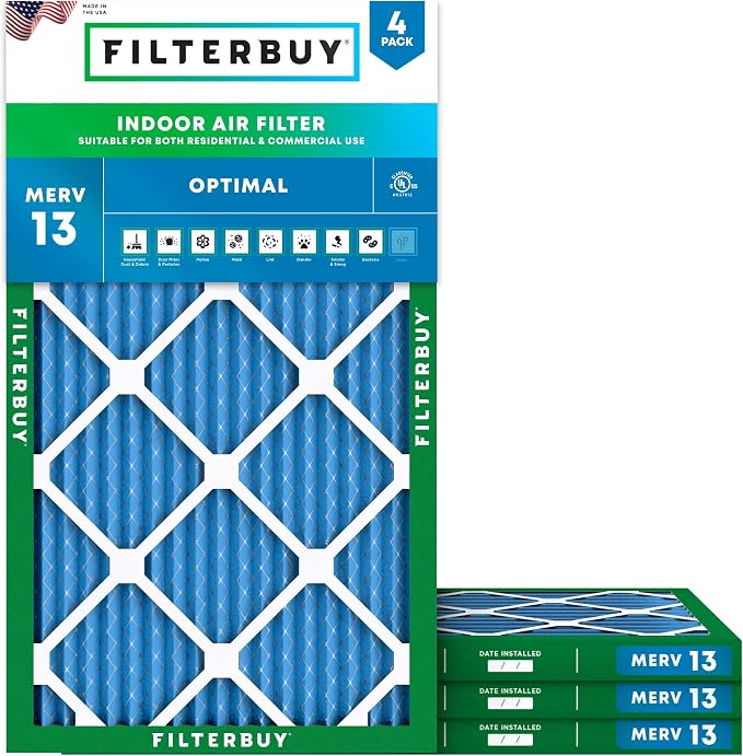 Filterbuy 15x25x1 Air Filter MERV 13 Optimal Smoke & Allergy Defense, by Filterbuy