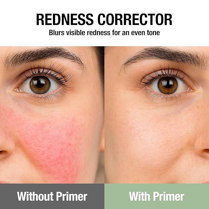TOUCH IN SOL Redness Correcting Base Primer 1.01 fl.oz. - Pore Minimizing Green Toned Makeup Base - Tone Neutralizing before Foundation - Minimize Rosacea, Redness - No Pore Blem Primer Base