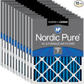 Nordic Pure 16x20x2 Pleated Air Filters MERV 7 Plus Carbon 12 Pack by NordicPure