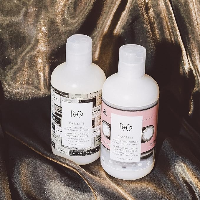 R+Co Cassette Curl Shampoo & Conditioner Set + Superseed Oil Complex | Defines Curls, Tames Frizz & Adds Shine | Vegan + Cruelty-Free | 8.5oz (Pack of 2)