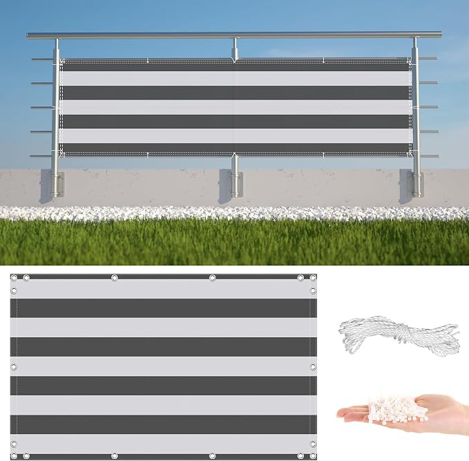 Privacy Screen Protector 3.1' x 49.2' Durable and UV Resistant Privacy Screen by AYLFBFU
