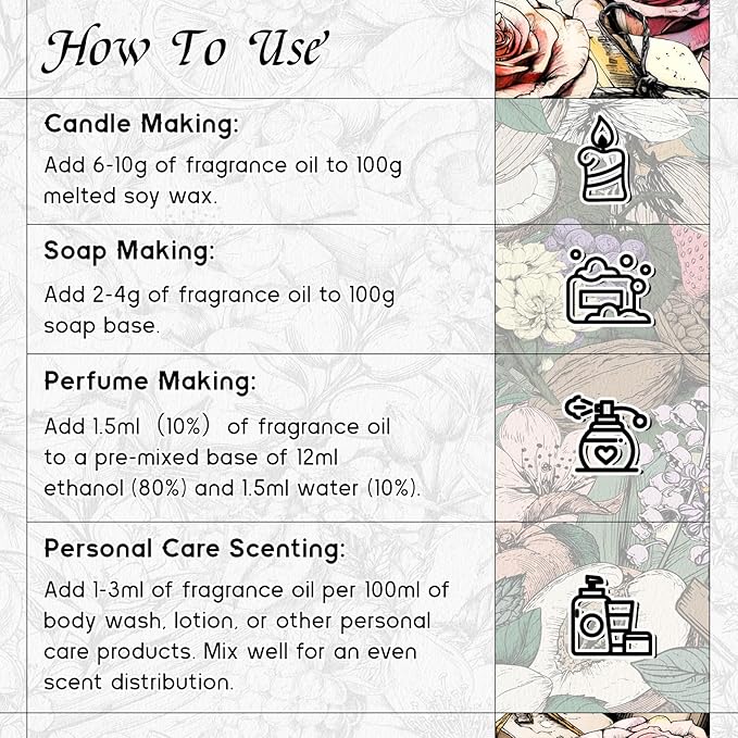 HIQILI Musky Rose Fragrance Oil for Hotel Diffuser, Luxury Scents, for Making Aromatherapy Candle, Perfume, Scented Home Decor- 5.07 Fl Oz