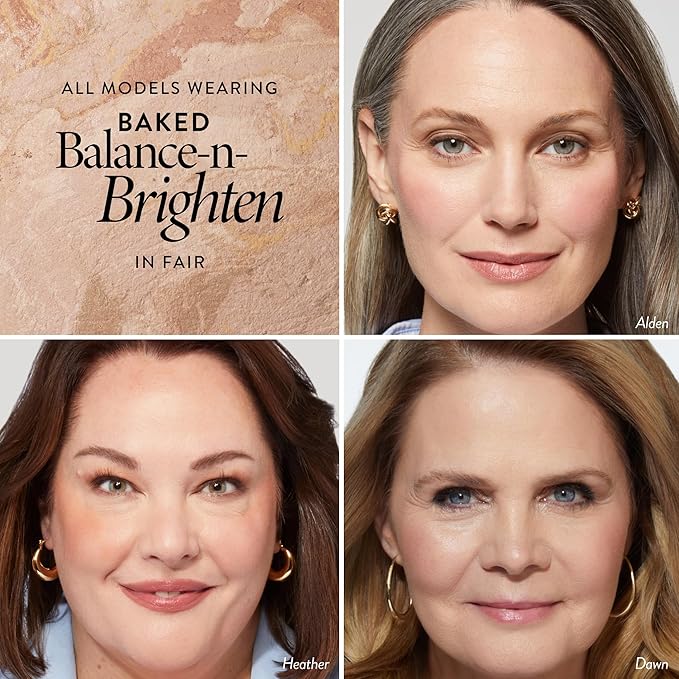 LAURA GELLER NEW YORK Award-Winning Baked Balance-n-Brighten To Go Color Correcting Powder Foundation - Fair - Buildable Light to Medium Coverage - Demi-Matte Natural Finish