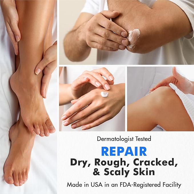 Ebanel Urea Cream 40% plus Salicylic Acid 2%, Foot Cream for Dry Cracked Heels Feet Knees Elbows Hands, Foot Dead Skin Cuticle Callus Remover Toenail Softener, Keratolytic Skin Barrier Repair, 2-Pack