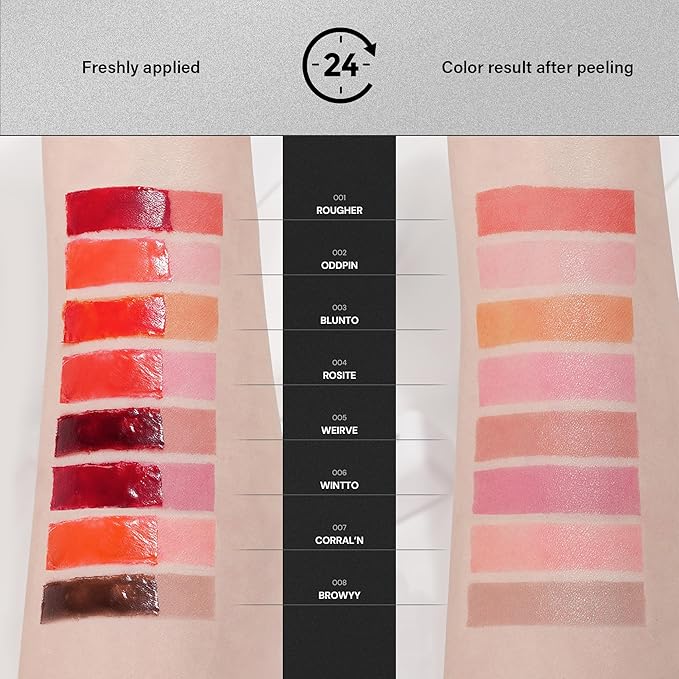 Liptique Korean Lip Stain Peel Off - 24 Hour Long Lasting Lip Tattoo, Waterproof & Transfer Proof, Nourishing & Hydrating Lip Tint for Women, Instant Plumping Lip Tints Peel Off (006 WINTTO)