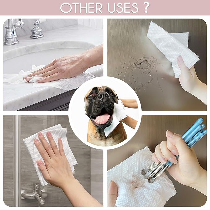 100% Cotton Disposable Face Towel 200 Count 10x12 Inch | Biodegradable Thick Soft One Time Use Dry Wipes for Sensitive Skin, Baby Care, Facial Cleaning, Makeup Removal