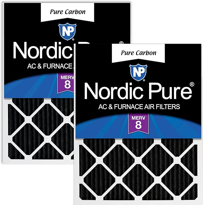 Nordic Pure 24x24x1 Pure Carbon Pleated Odor Reduction Furnace Air Filters 2 by NordicPure