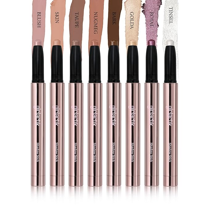 Girlactik Creamy Eyeshadow Stick- Long Lasting and Water-Resistant, Shimmering and Matte Colors Eye Shadow Stick Makeup, Built-in sharpener - 2 g / .07 oz (Bark)