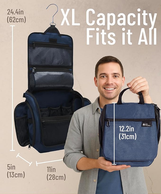 DD D&D Wanderlust D&D Hanging Travel Toiletry Bag for Men and Women – Cosmetics, Makeup and Toiletries Organizer Kit with 10 Compartments