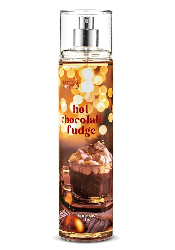 Freida & Joe Hot Chocolate Fudge Body Mist – 8oz Fine Fragrance Spray for Women | Cozy Winter Scent with Creamy Cocoa, Fudge Swirl & Vanilla Bean | Long-Lasting Sweet Perfume Mist