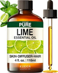 KUKKA Lime Essential Oils - 4 Fl Oz - for Hair, Skin, Diffuser, Aromatherapy & DIY Soap Making Scent