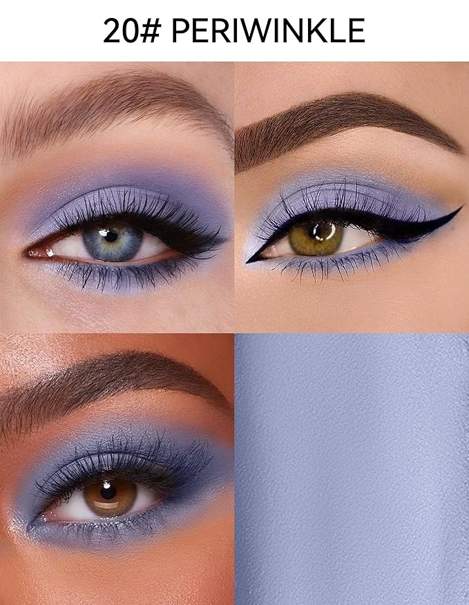 Erinde Waterproof Cream Eyeshadow Stick, Matte Nude Eye Shadow Sticks, Longwear Blendable High Pigmented, Neutral Eye Shadow Sticks Matte for Older Eyes, Smokey Eyeshadow Pencil Crayon, 20 Periwinkle