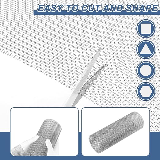 uxcell 14 Mesh 118" x 10" Woven Wire Mesh, 316 Stainless Steel Air Vent Filter - Image 4