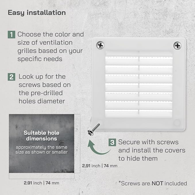 Vent Systems 4'' x 4'' Inch White Soffit Vent Cover - Image 4