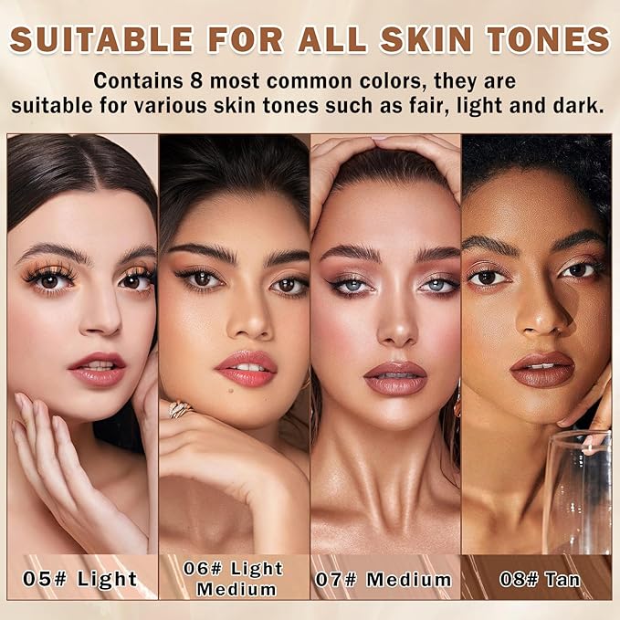 Airbrush Foundation Makeup Spray Full Coverage Foundation for Mature Skin,Long-lasting Airbrush Flawless Setting Spray,Waterproof Foundation for Smooth Radiant Skin (08 Tan)