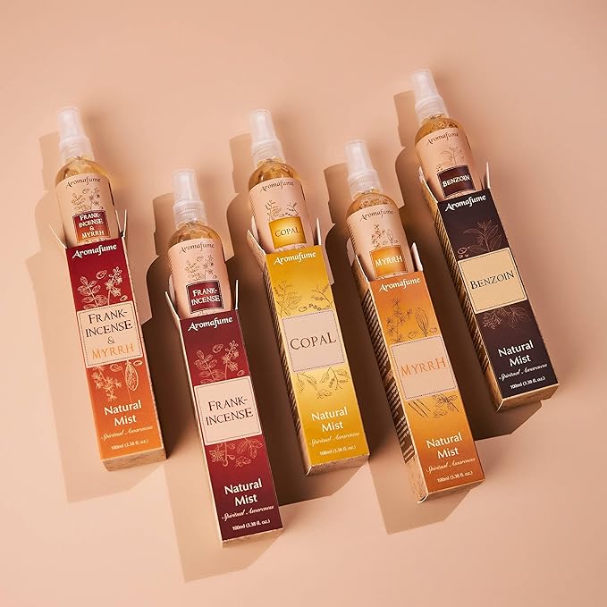 Frankincense Natural Resin Mist Spray by Aromafume | 100 ml / 3.3oz | Ideal for spirituality, prayer & rituals | Made with Frankincense Resin from Somalia | Non-alcoholic & non-toxic