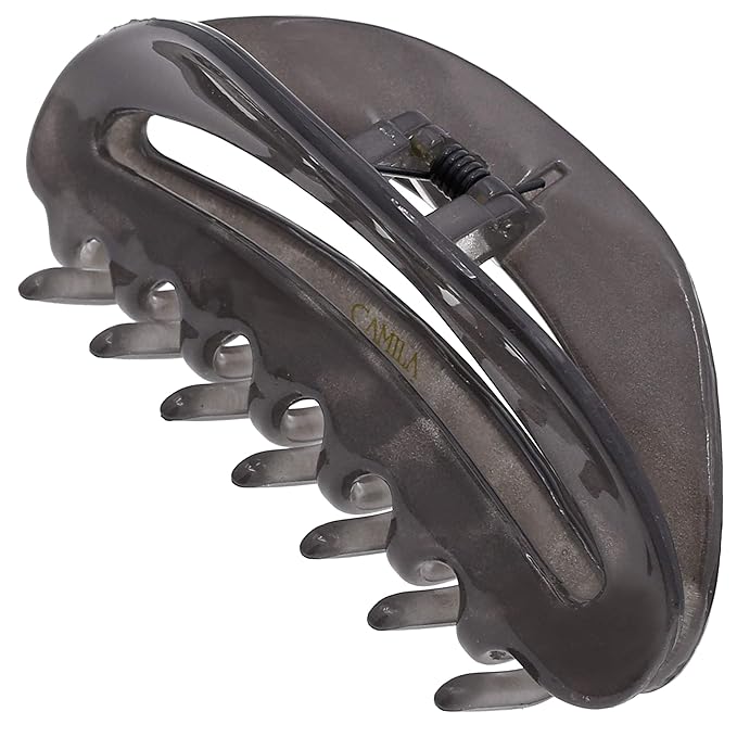 Camila Paris CP3124 French Hair Clip for Women, Gray, Girls Hair Claw Clip Jaw Fashion Durable and Styling Hair Accessories for Women, Luxury Ladies Strong Hold No Slip Grip Clamp, Made in France