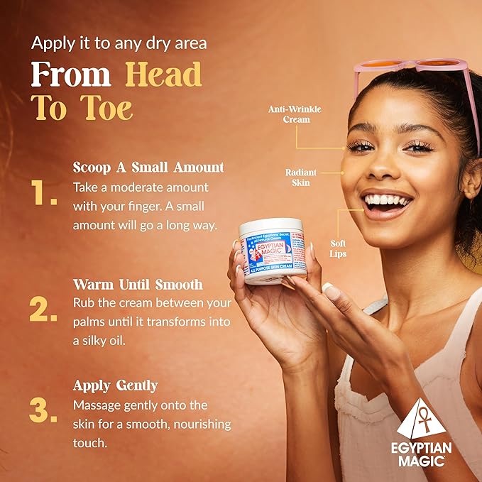 Egyptian Magic - All Purpose Face, Body, and Dry Skin Moisturizing Cream, Skin Protectant for Women & Men, Eczema Care Healing Balm, Scar Treatment, Stretch Marks, and Tattoo Aftercare, 2oz Jar