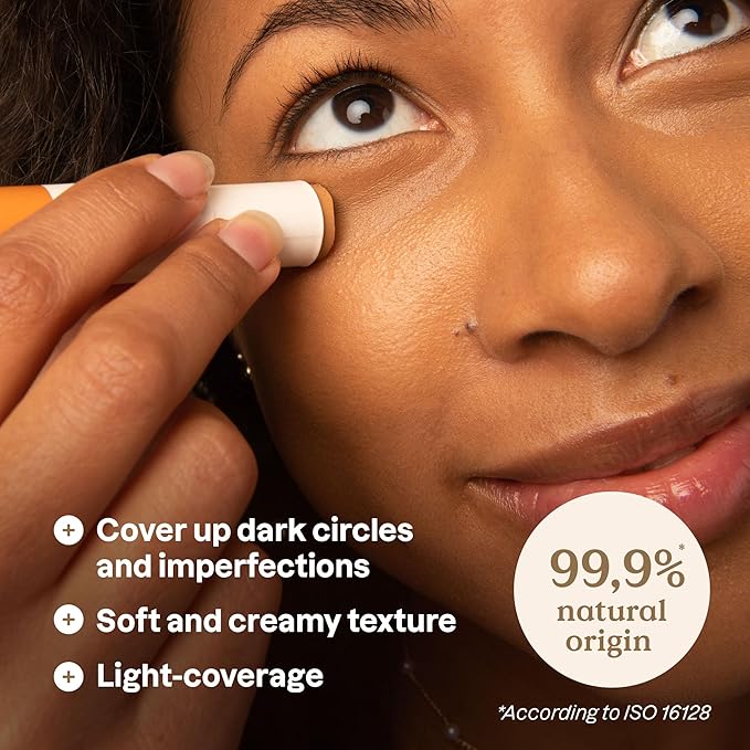 ATTITUDE Oceanly Light Coverage Under Eye Concealer Stick, Titanium Dioxide-Free, EWG Verified, Plastic-Free, Vegan & Cruelty-free Makeup, Caramel, 0.2 Ounces